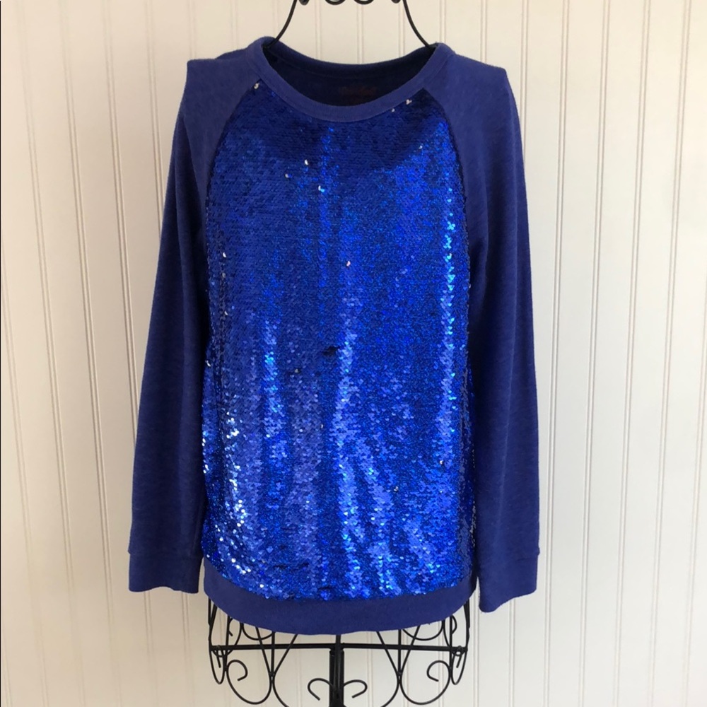 Cat & Jack Blue Sweatshirt with Sequined Front